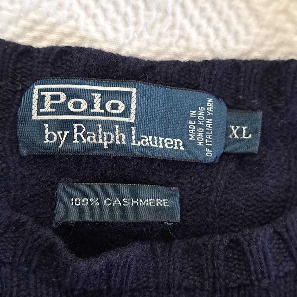 POLO Ralph Lauren Mens Vintage Navy 100% Cashmere… - image 6