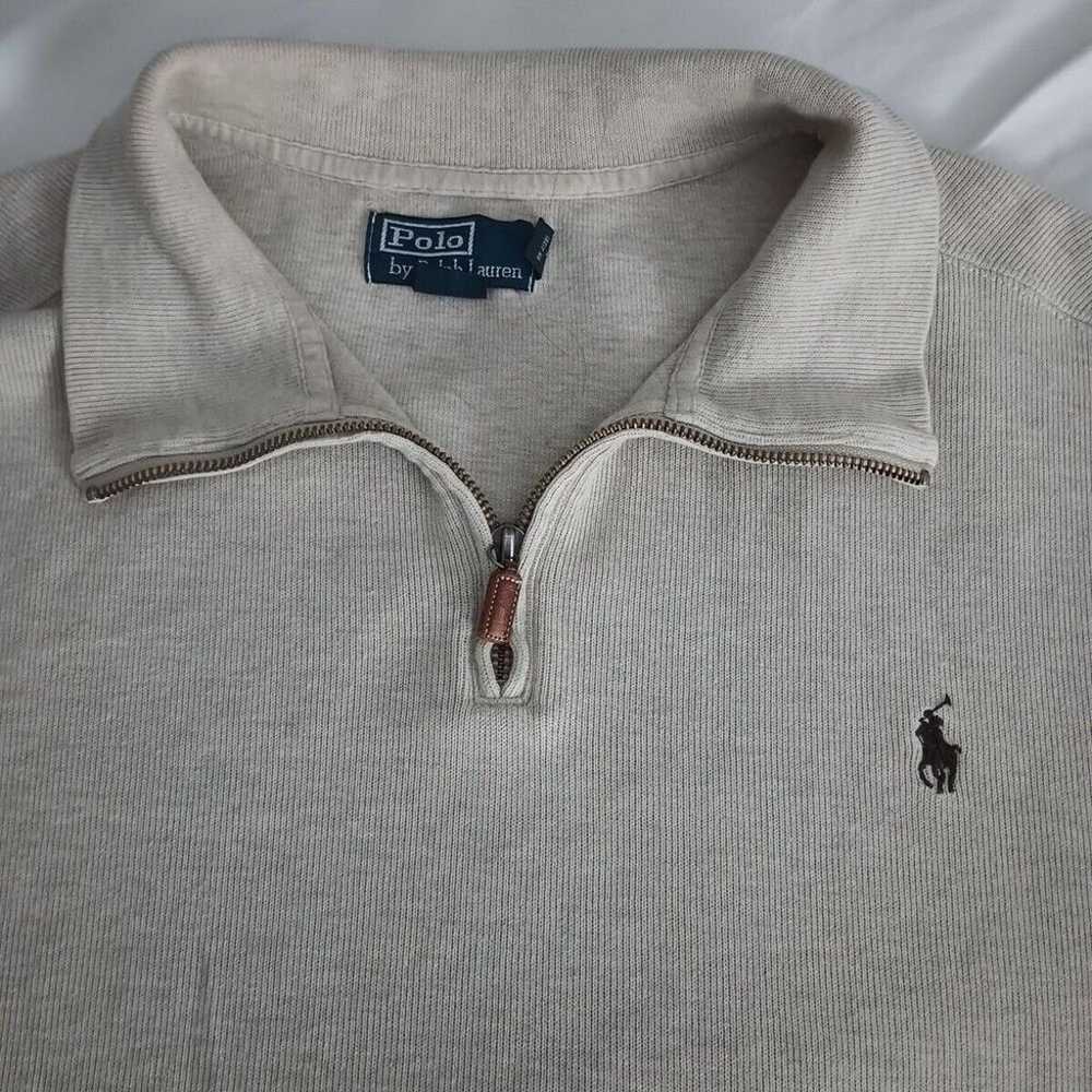 Vintage POLO RALPH LAUREN 1/4 Zip Sweater Old Mon… - image 2
