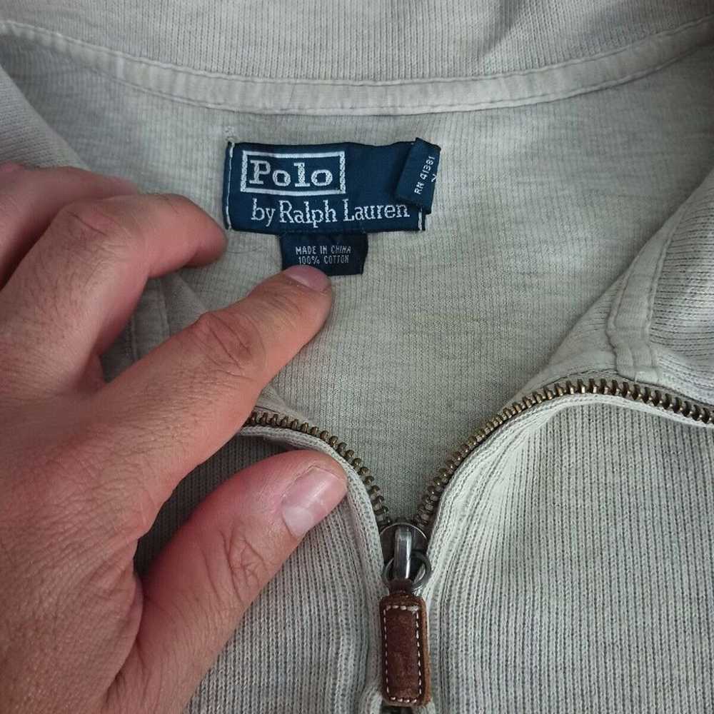 Vintage POLO RALPH LAUREN 1/4 Zip Sweater Old Mon… - image 3