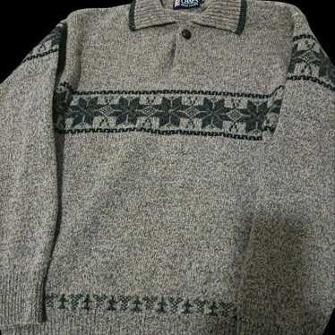 CHAPS RALPH LAUREN Knit Collared Sweater with Wal… - image 1