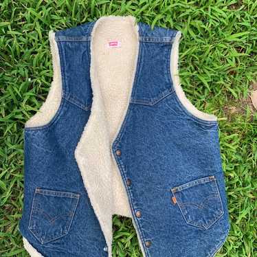 1970's Shearling Levi's Denim Vest