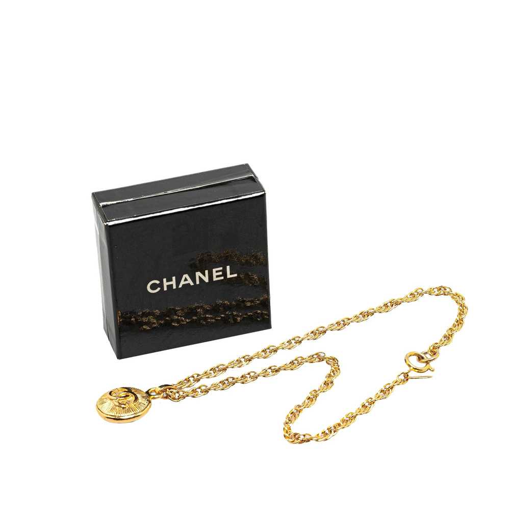 Chanel Gold Gold Plated CC Round Pendant Necklace - image 5