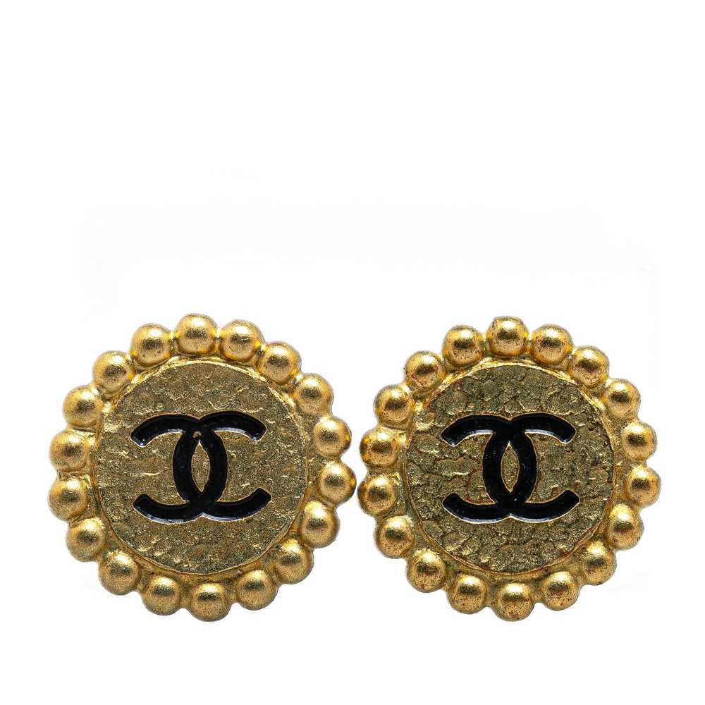 Chanel Gold Gold Plated CC Clip On Earrings - image 1