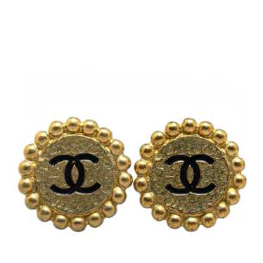 Chanel Gold Gold Plated CC Clip On Earrings - image 1