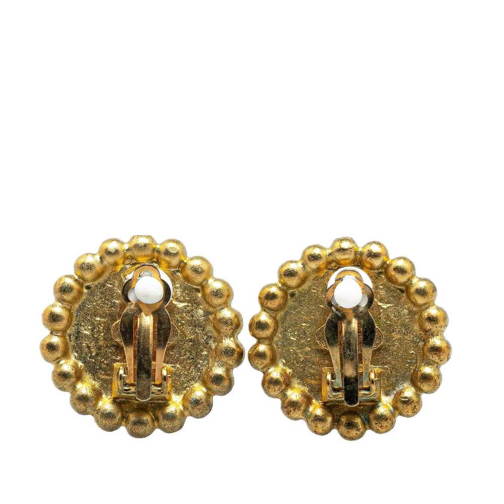 Chanel Gold Gold Plated CC Clip On Earrings - image 2
