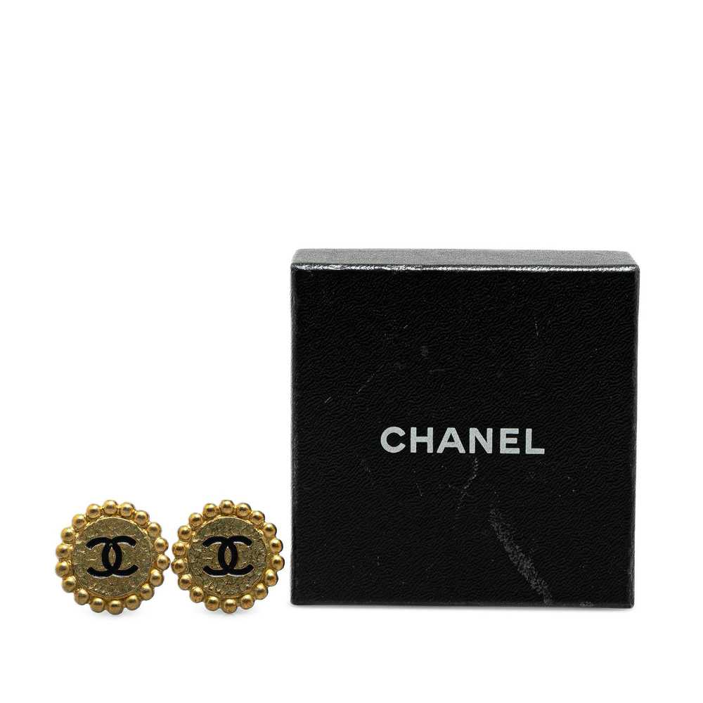 Chanel Gold Gold Plated CC Clip On Earrings - image 4