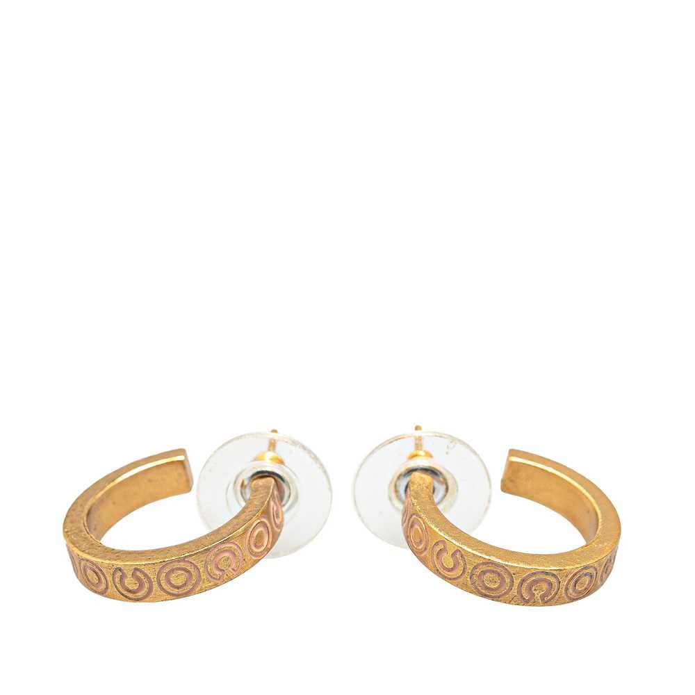 Chanel Gold Gold Plated Coco Push Back Earrings - image 1