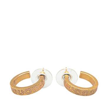 Chanel Gold Gold Plated Coco Push Back Earrings - image 1