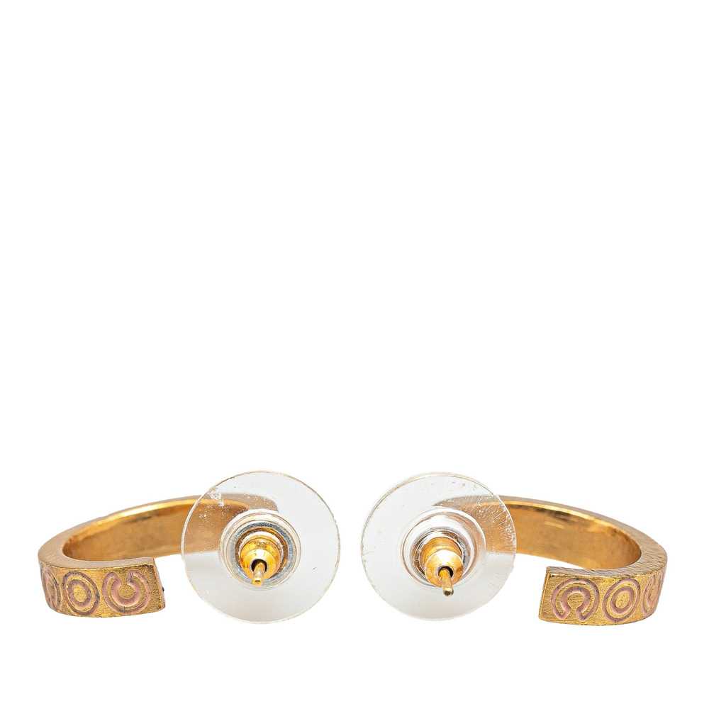 Chanel Gold Gold Plated Coco Push Back Earrings - image 2