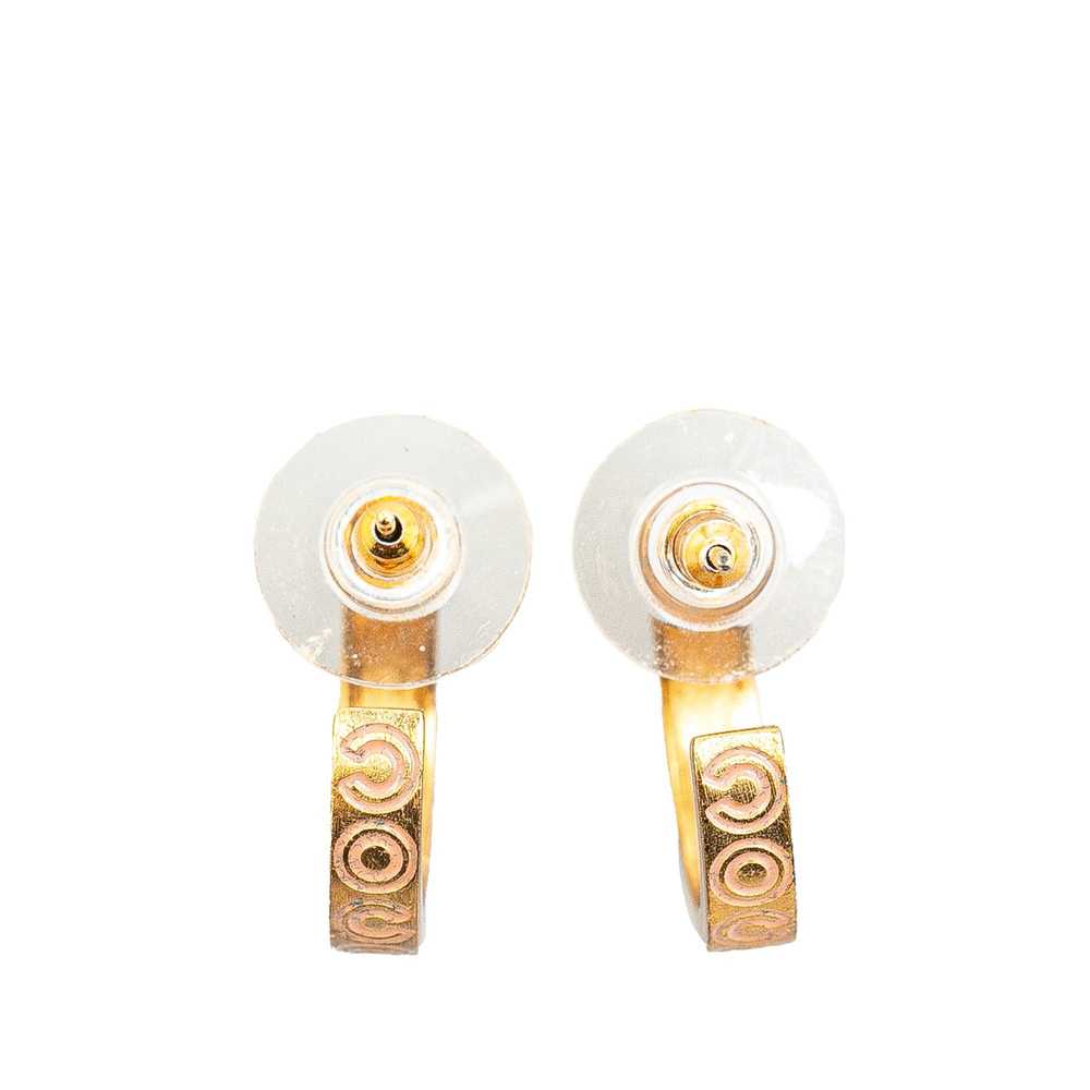 Chanel Gold Gold Plated Coco Push Back Earrings - image 3