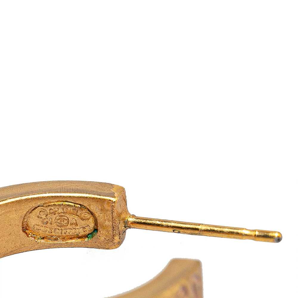 Chanel Gold Gold Plated Coco Push Back Earrings - image 4