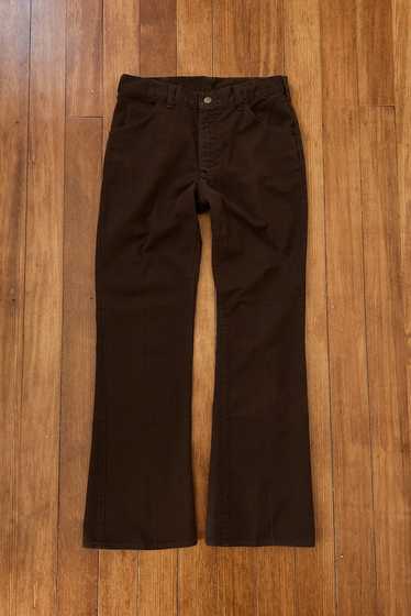 1960's LEE CHOCOLATE DENIM KICK FLARES | SIZE 28