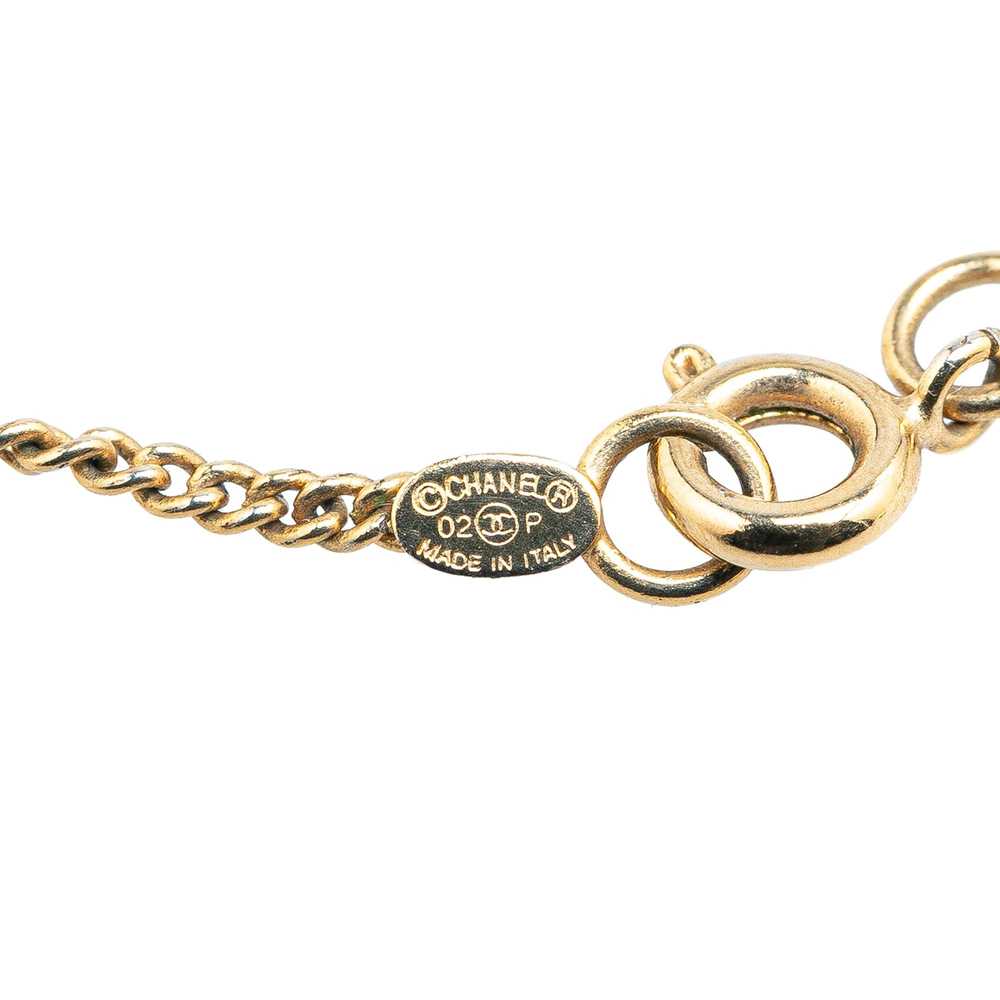 Chanel Gold Gold Plated CC Rhinestones Pendant Ne… - image 2