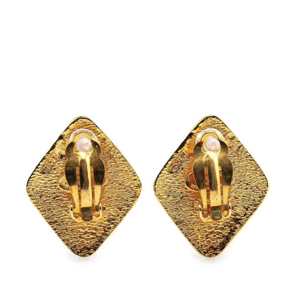 Chanel Gold Gold Plated CC Clip On Earrings - image 2