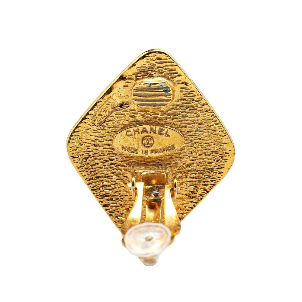 Chanel Gold Gold Plated CC Clip On Earrings - image 3