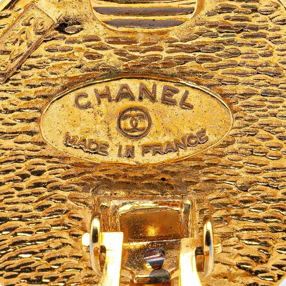 Chanel Gold Gold Plated CC Clip On Earrings - image 4