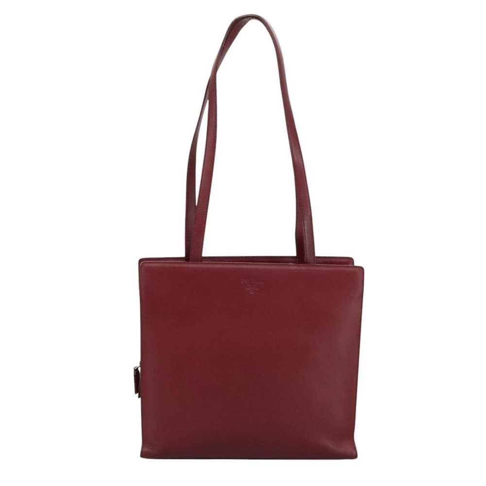 Prada Burgundy Leather Tote Bag (Pre-Owned) - image 1