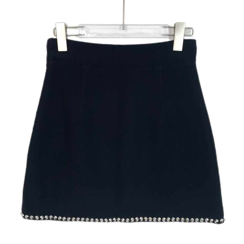 Miu Miu Miu Miu Black Wool Mini Skirt With Silver… - image 2