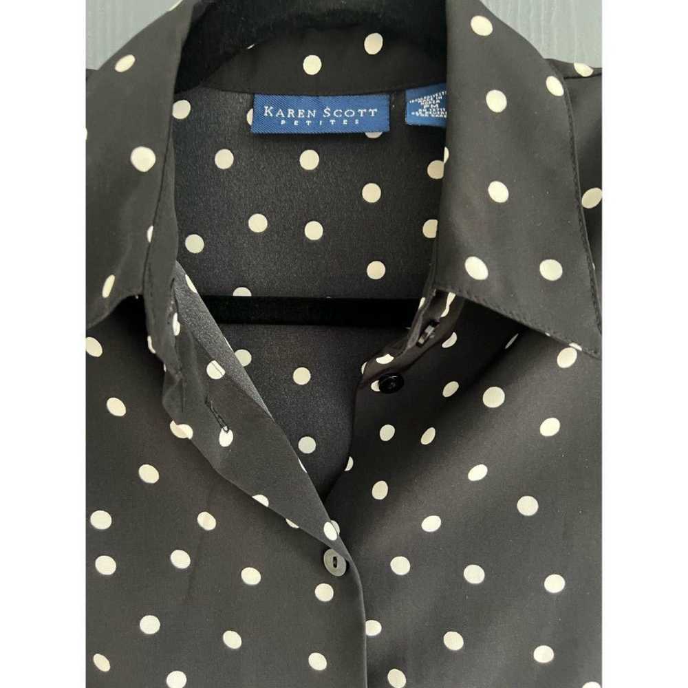 Vintage Karen Scott Polka Dot Blouse - image 3