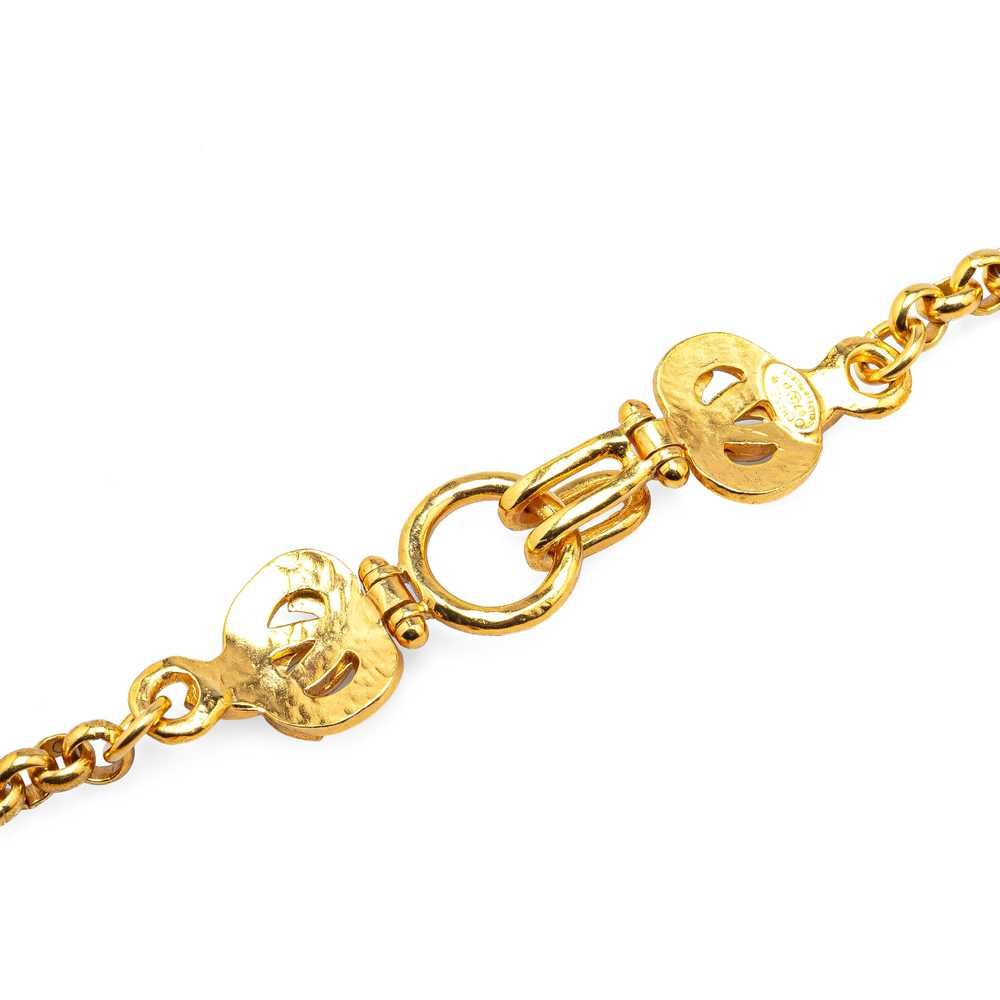 Gold Chanel Gold Plated CC Pendant Necklace - image 3