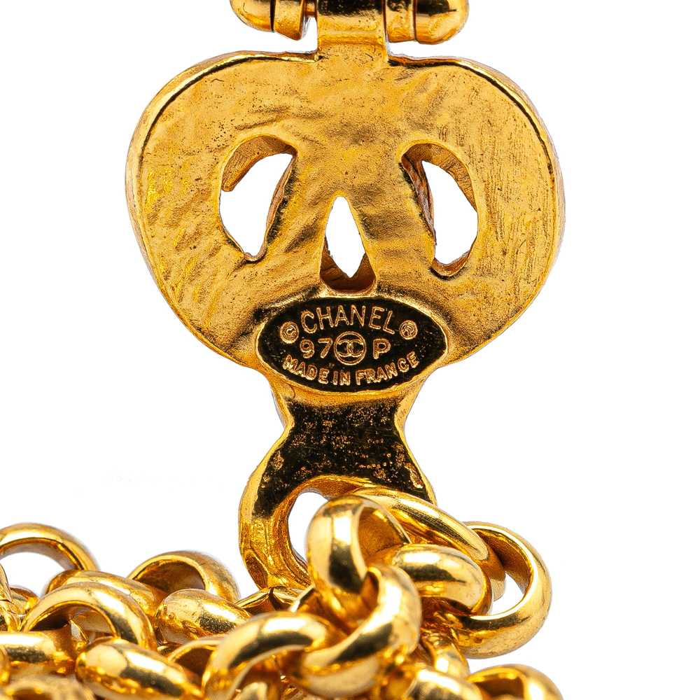 Gold Chanel Gold Plated CC Pendant Necklace - image 4