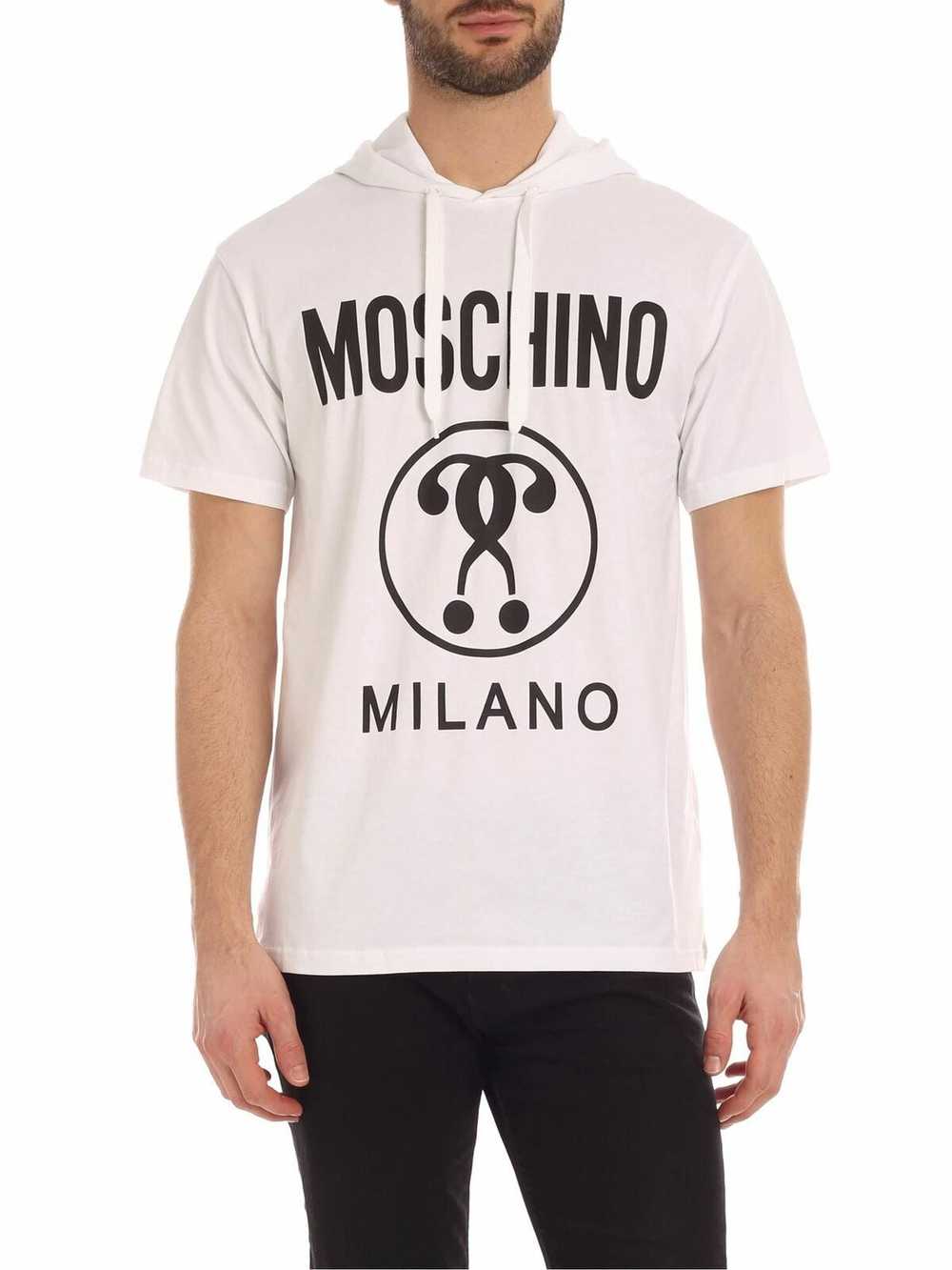 Moschino o1y0225 Logo Hooded T-Shirt in White