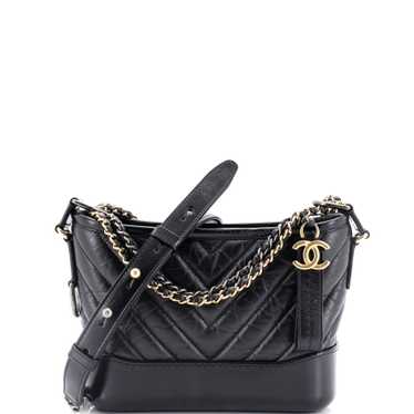 CHANEL Gabrielle Hobo Chevron Aged Calfskin Small