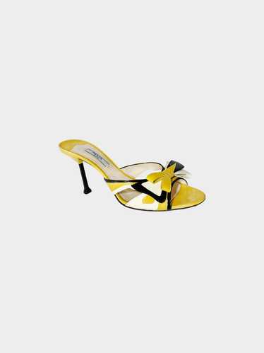 Prada 2012 Yellow Bow Patent Leather Heels - image 1