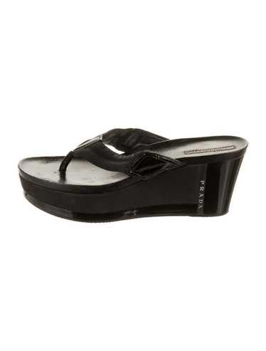 Prada Sport Patent Leather Slides Black Platform - image 1