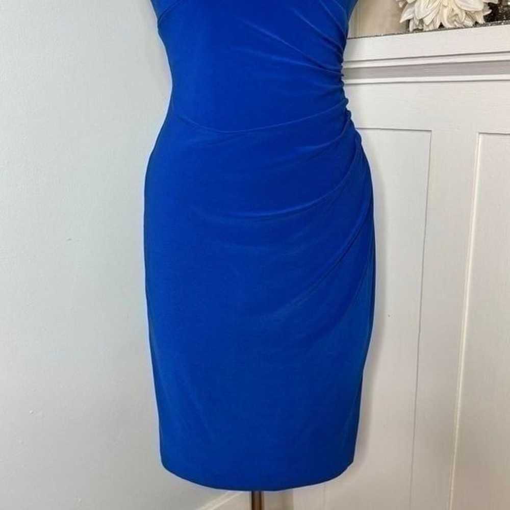 Ralph Lauren Blue V-Neck Ruched Sheath Dress Size… - image 4