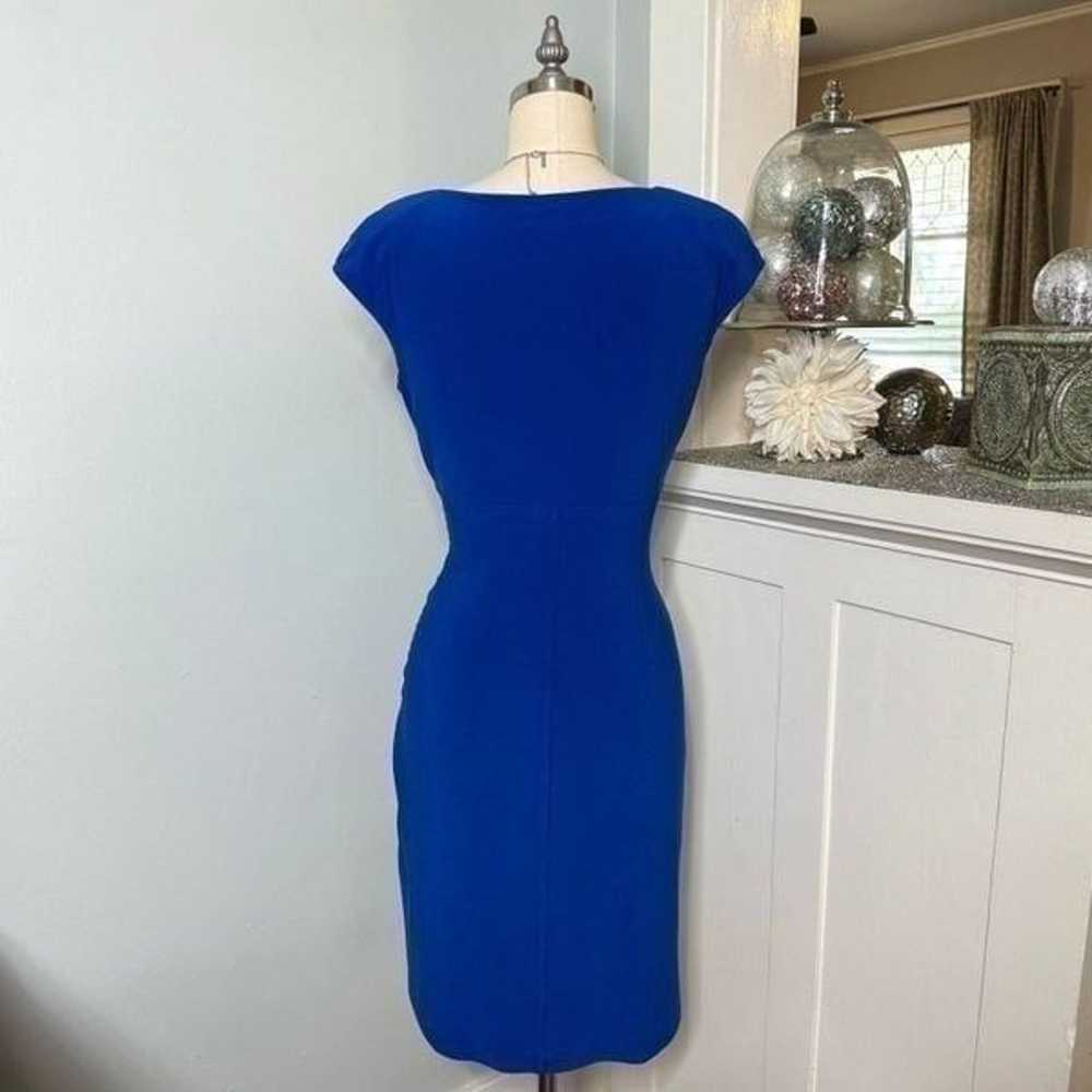 Ralph Lauren Blue V-Neck Ruched Sheath Dress Size… - image 5