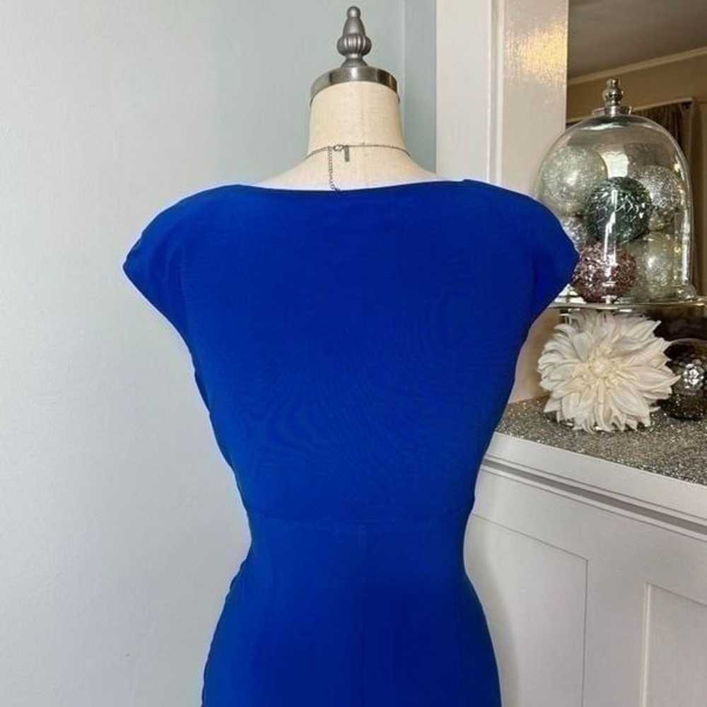 Ralph Lauren Blue V-Neck Ruched Sheath Dress Size… - image 6