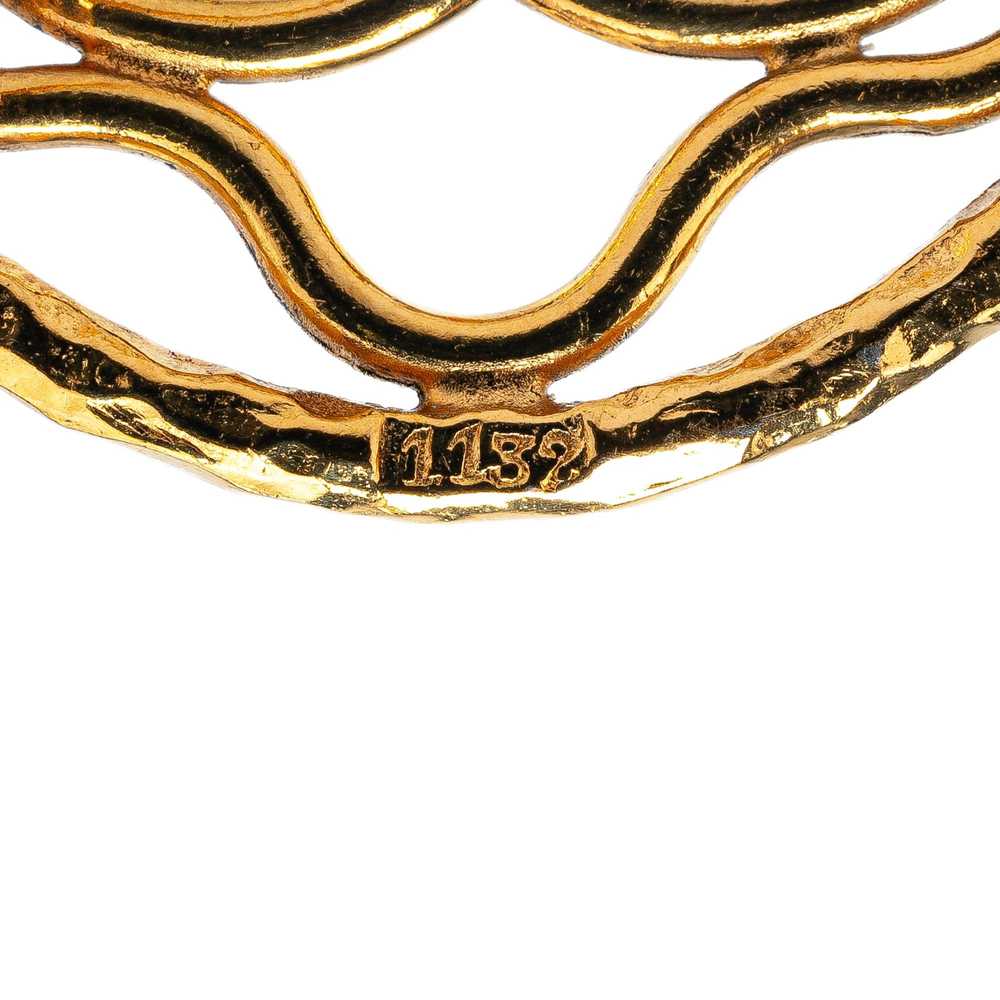 Chanel Gold Gold Plated CC Flower Brooch - image 3