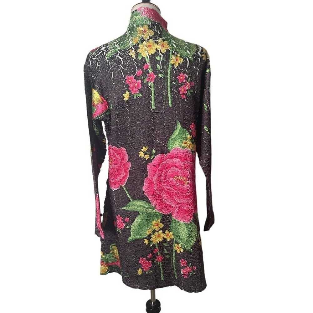 Womens Size M Long Tunic Top Crinkle Fabric High … - image 2