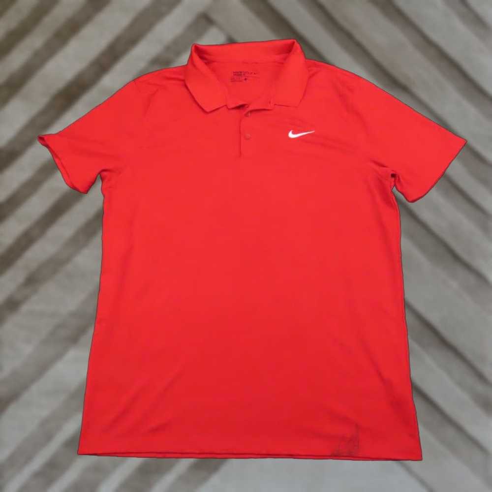 Nike Nike Mens Polo Shirt Large XL Dri-Fit Short Sleeve Breathable Casual Red