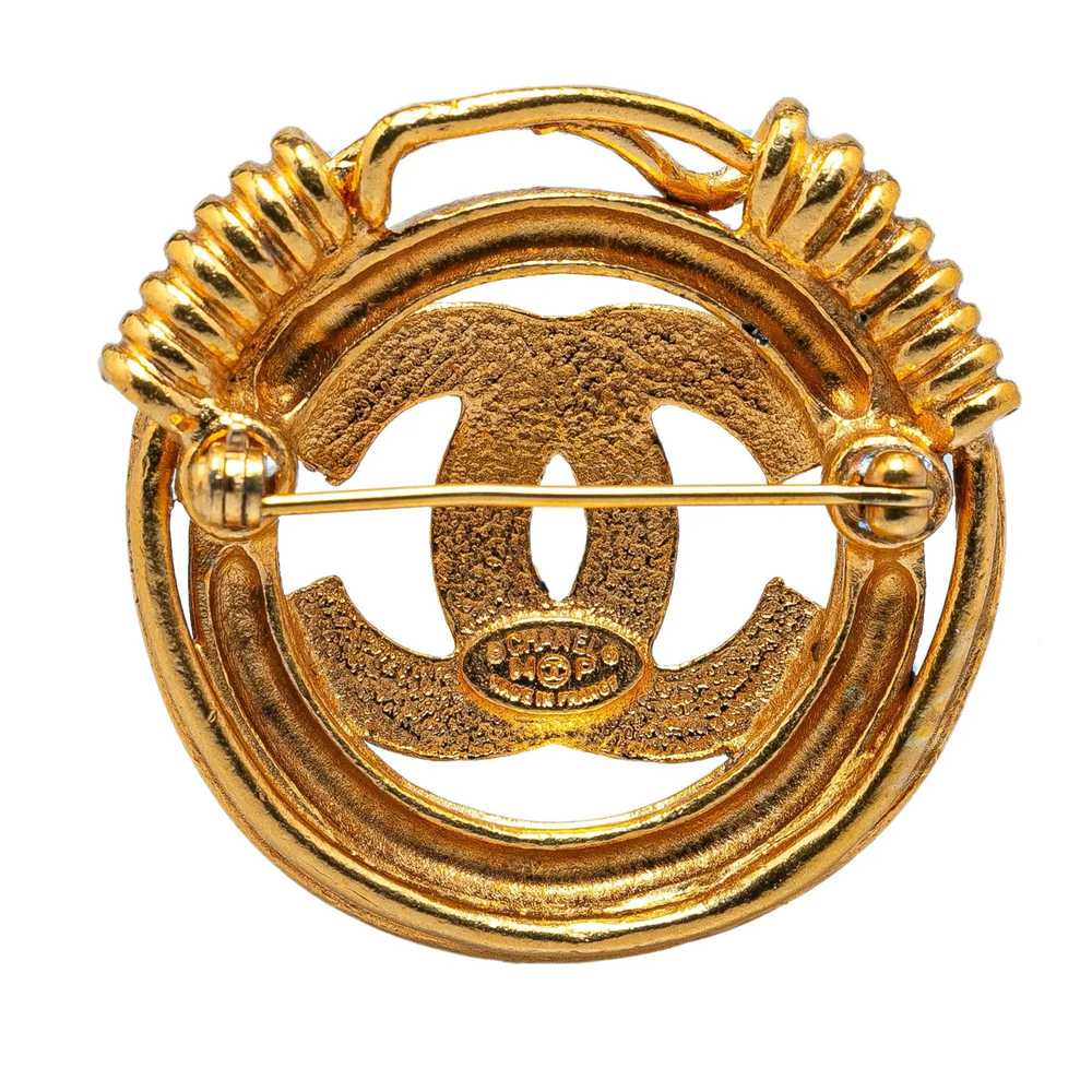 Chanel Gold Gold Plated CC Brooch - image 2