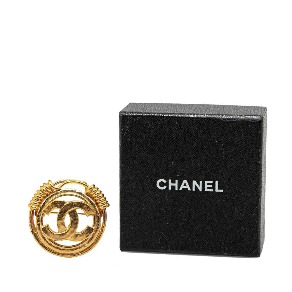Chanel Gold Gold Plated CC Brooch - image 4