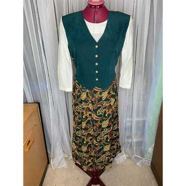 Vest dress 1990s paisley green