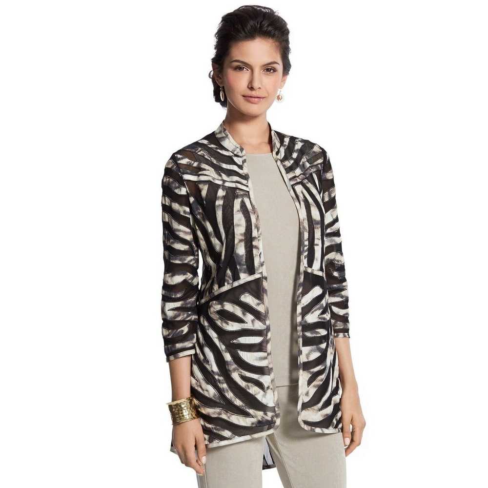 Chicos Chico's Travelers Collection Tiger Striped… - image 1