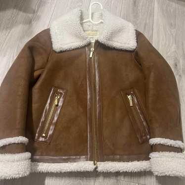 Michael Kors Brown Shearling Coat, Size S