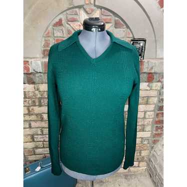 sweater green collared 1970s