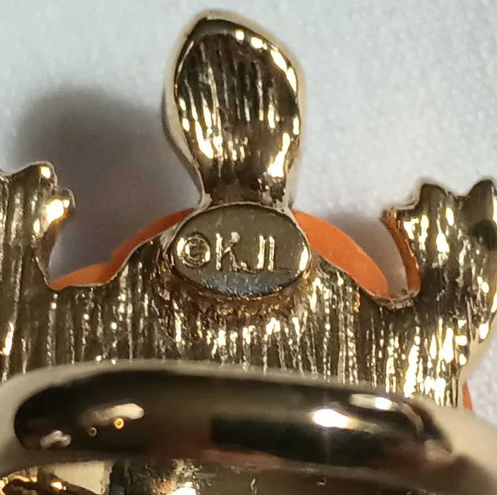 Kenneth Jay Lane KJL resin belly rhinestone turtle - image 5