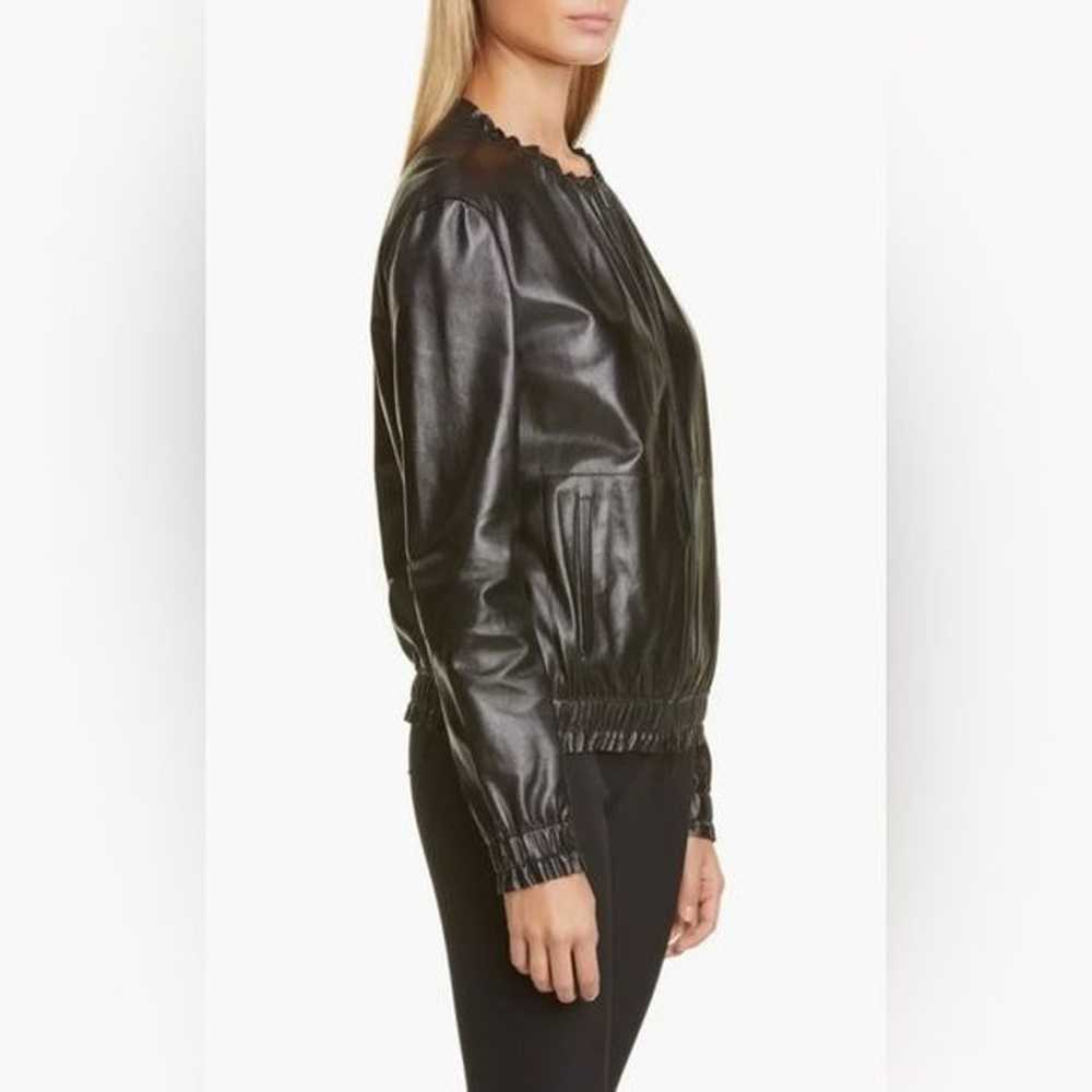 Lafayette 148 Rylan Black Lambskin Leather Bomber… - image 12