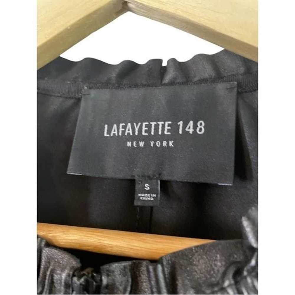 Lafayette 148 Rylan Black Lambskin Leather Bomber… - image 3