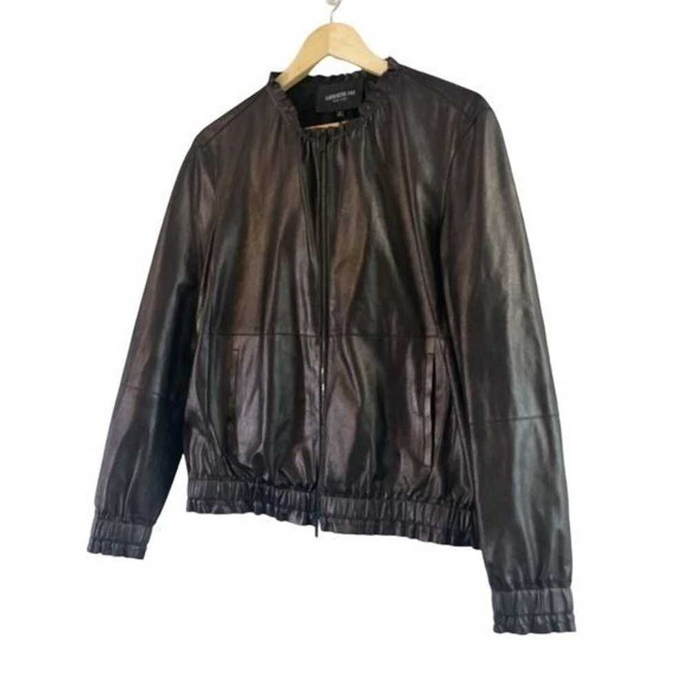 Lafayette 148 Rylan Black Lambskin Leather Bomber… - image 4