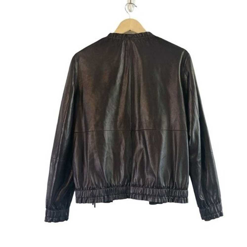 Lafayette 148 Rylan Black Lambskin Leather Bomber… - image 7