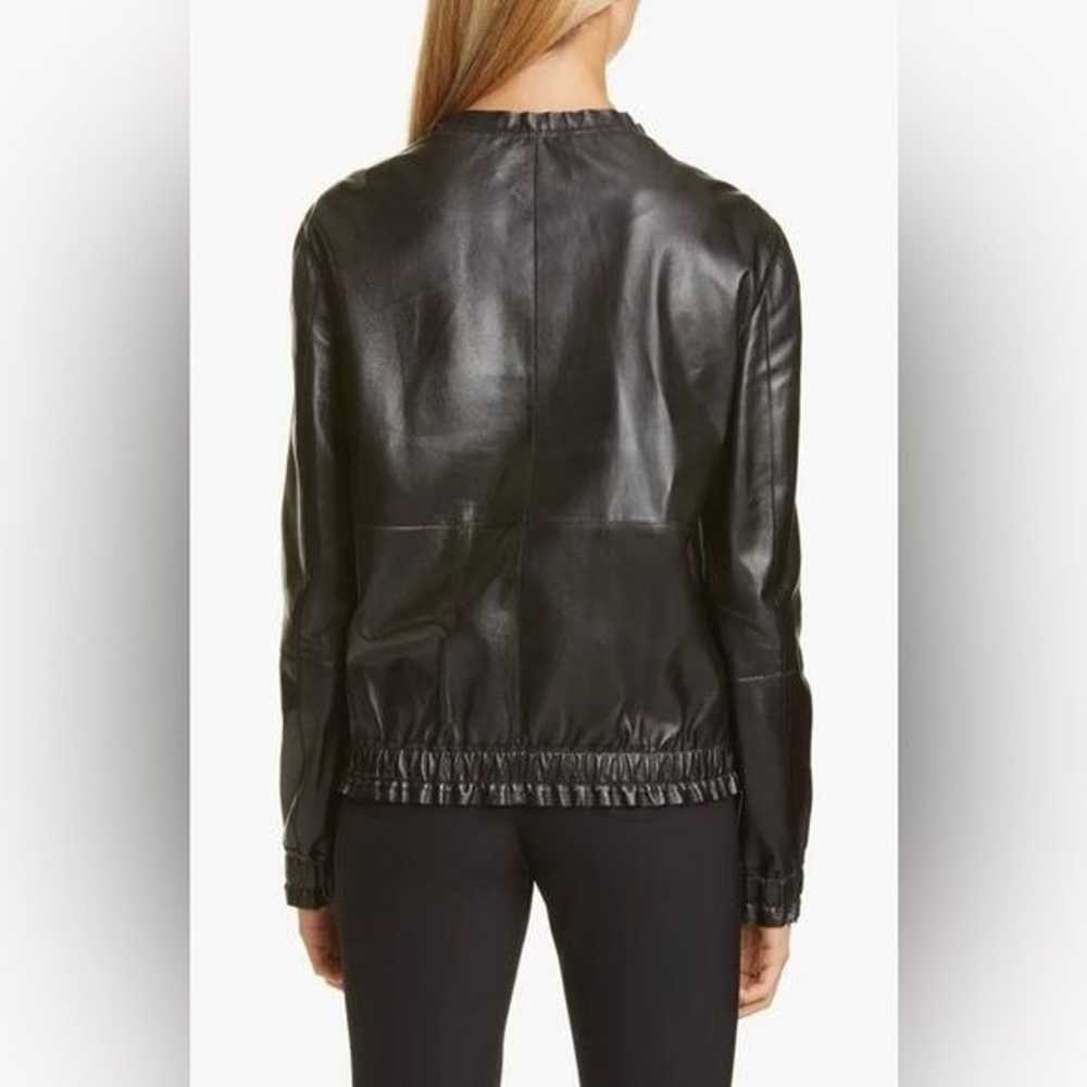 Lafayette 148 Rylan Black Lambskin Leather Bomber… - image 8