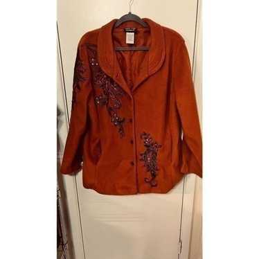 Bob Mackie Vintage Wearable Art Fleece Jacket SIz… - image 1