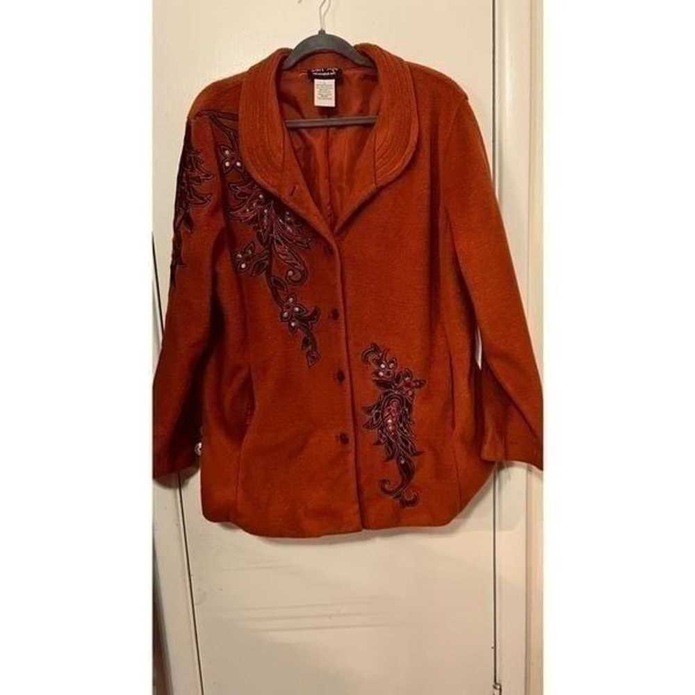 Bob Mackie Vintage Wearable Art Fleece Jacket SIz… - image 5