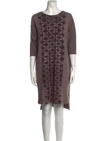 Raquel Allegra Shift Dress Brown Tie-Dye Print Sh… - image 1